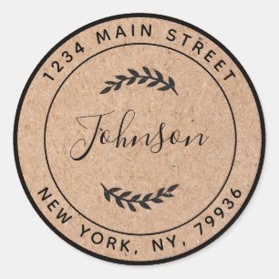 Adesivo Crie Seu Próprio Endereço de Devolução Redondo Kra