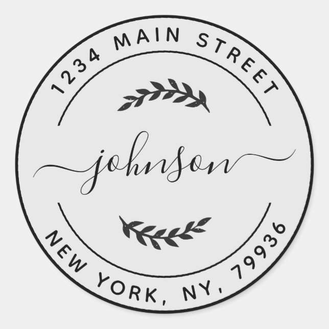 Adesivo Crie Seu Próprio Endereço de Devolução Redondo Mar (Frente)