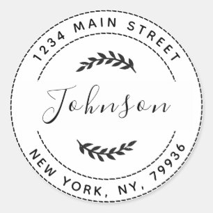 Adesivo Crie Seu Próprio Endereço de Devolução Redondo Mod