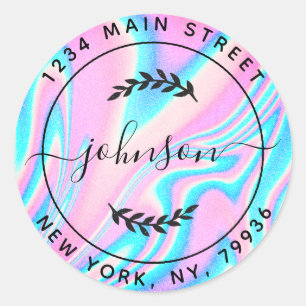 Adesivo Crie Seu Próprio Endereço de Devolução Redondo Mod