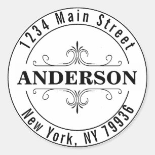 Adesivo Crie Seu Próprio Endereço de Devolução Redondo Mod