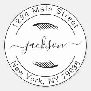 Adesivo Crie Seu Próprio Endereço de Devolução Redondo Mod