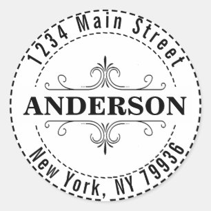 Adesivo Crie Seu Próprio Endereço de Devolução Redondo Mod