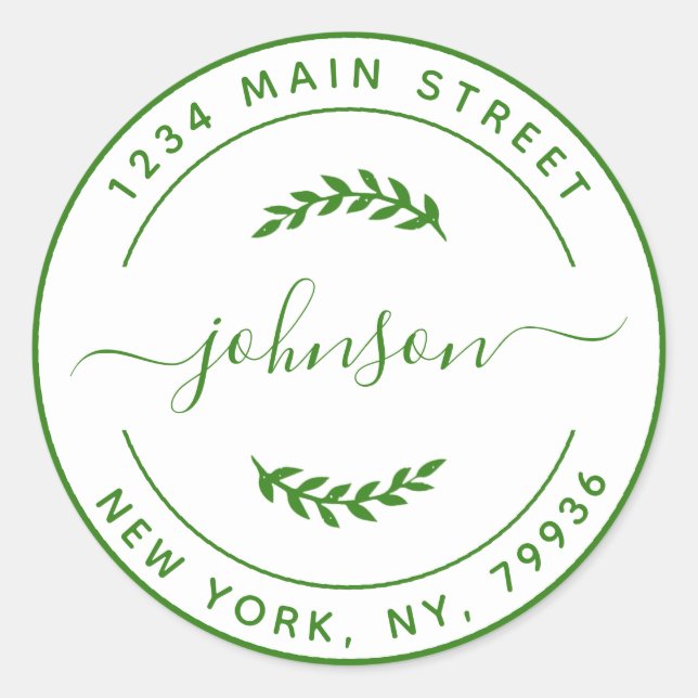 Adesivo Crie seu próprio endereço de devolução redondo Pri (Frente)