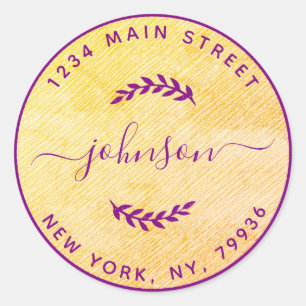 Adesivo Crie Seu Próprio Endereço de Devolução Redondo Rox