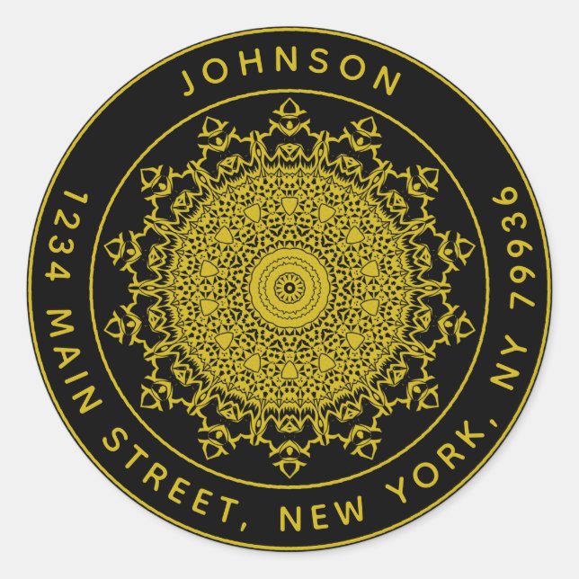 Adesivo Crie Seu Próprio Endereço de Remetente Redondo (Frente)