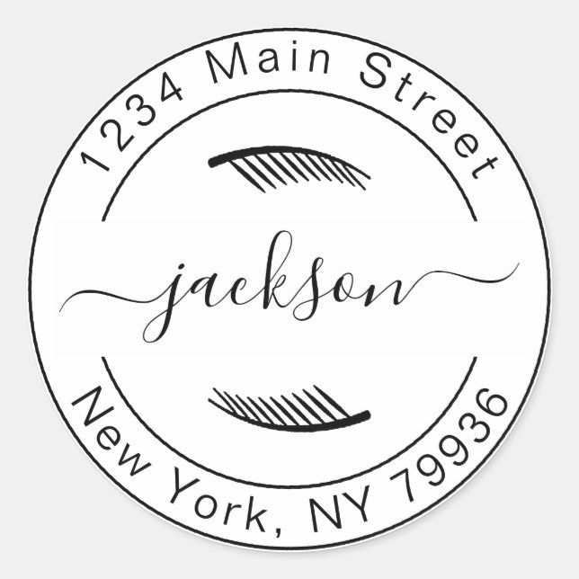 Adesivo Crie Seu Próprio Endereço de Remetente Redondo Mod (Frente)