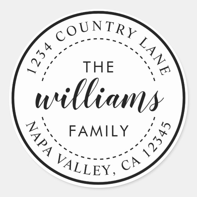 Adesivo Crie Seu Próprio Endereço de Retorno de Caligrafia (Frente)