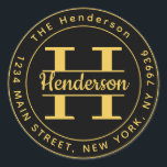 Adesivo Crie Seu Próprio Endereço De Retorno Do Monograma<br><div class="desc">Crie o seu próprio adesivo redondo monograma clássico de endereço de retorno redondo</div>