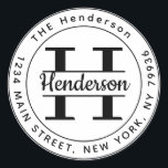 Adesivo Crie Seu Próprio Endereço De Retorno Do Monograma<br><div class="desc">Crie o seu próprio adesivo redondo monograma clássico de endereço de retorno redondo</div>