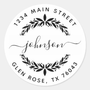 Adesivo Crie seu próprio endereço de retorno redondo