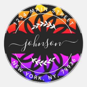 Adesivo Crie seu próprio endereço de retorno redondo