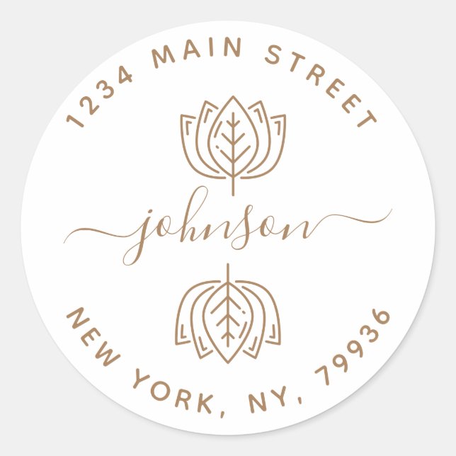 Adesivo Crie Seu Próprio Endereço De Retorno Redondo Cláss (Frente)