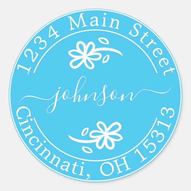 Adesivo Crie Seu Próprio Endereço De Retorno Redondo Cláss (Frente)