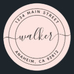 Adesivo Crie Seu Próprio Endereço De Retorno Redondo Cláss<br><div class="desc">Crie seu próprio endereço de devolução redonda</div>