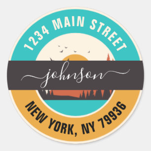 Adesivo Crie Seu Próprio Endereço De Retorno Redondo Cláss