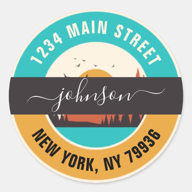 Adesivo Crie Seu Próprio Endereço De Retorno Redondo Cláss (Frente)