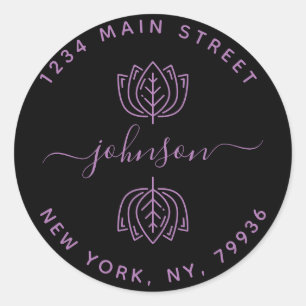 Adesivo Crie Seu Próprio Endereço De Retorno Redondo Cláss