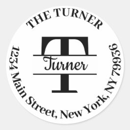 Adesivo Crie Seu Próprio Monograma de Endereço de Devoluçã