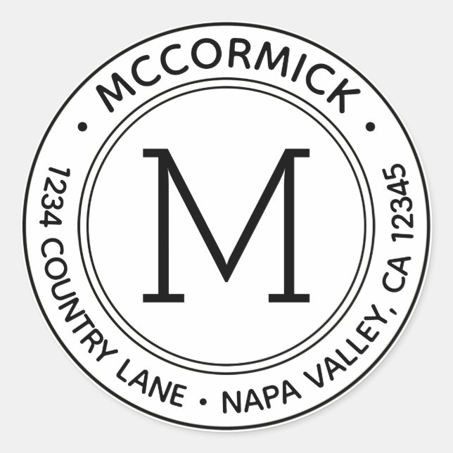 Adesivo Crie seu próprio monograma personalizado Endereço  (Frente)