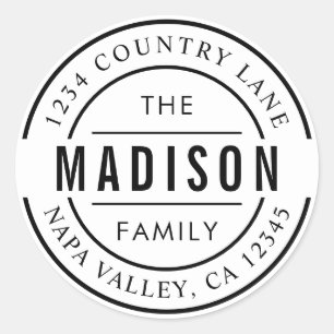 Adesivo Crie seu próprio nome de família endereço de devol