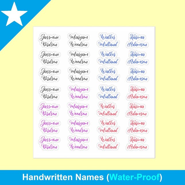 Adesivo Crie seu próprio nome de script completo (28 etiqu (full last name monogram stickers)