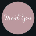 Adesivo Crie seu próprio Rosa empoeirado Obrigado<br><div class="desc">Um bonito rosa de ouro empoeirado com um obrigado de caligrafia branco contemporâneo que você design de casamento. Crie seu próprio adesivo de casamento design. Chic e moderno.</div>