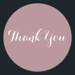 Adesivo Crie seu próprio Rosa empoeirado Obrigado<br><div class="desc">Um bonito rosa de ouro empoeirado com um obrigado de caligrafia branco contemporâneo que você design de casamento. Crie seu próprio adesivo de casamento design. Chic e moderno.</div>