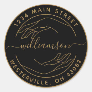 Adesivo Crie Seu Próprio Selo Redondo de Endereço de Devol