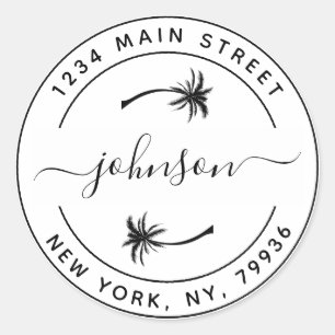 Adesivo Crie Suas Próprias Palmeiras Redondas de Endereço 