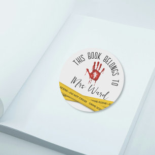 Adesivo Crime Sceny Tape Bloody hand library Stickers
