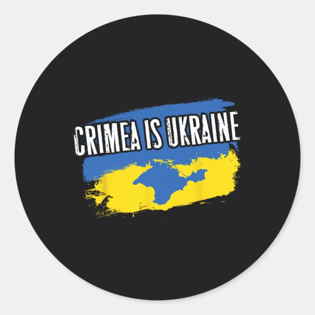 Adesivo Crimeia É a Ucrânia - Cores da Bandeira Ua Mapa da (Frente)