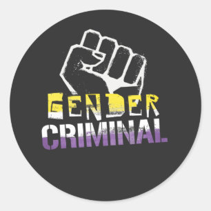 Adesivo Criminoso Não Binário de Gênero