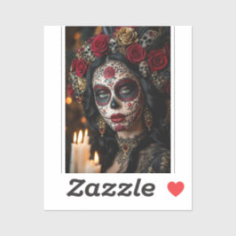 Adesivo Crimson Rose Calavera – Dia de Finados Elegante