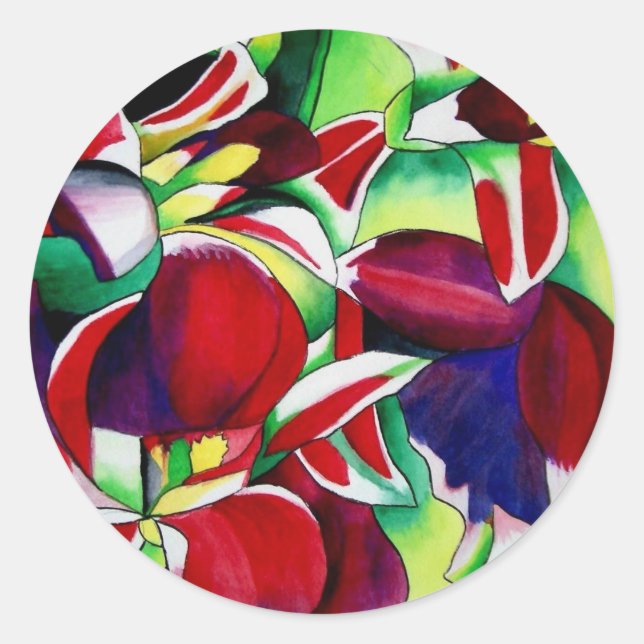 Adesivo Crimson tropical Cingapura Orquídeas (Frente)