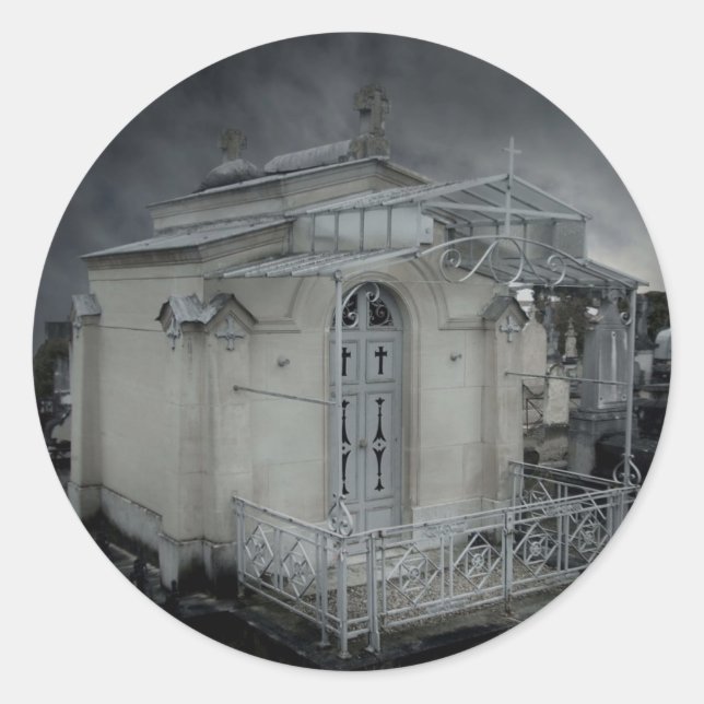 Adesivo Criptografia de ornamentado de cemitério gótico (Frente)