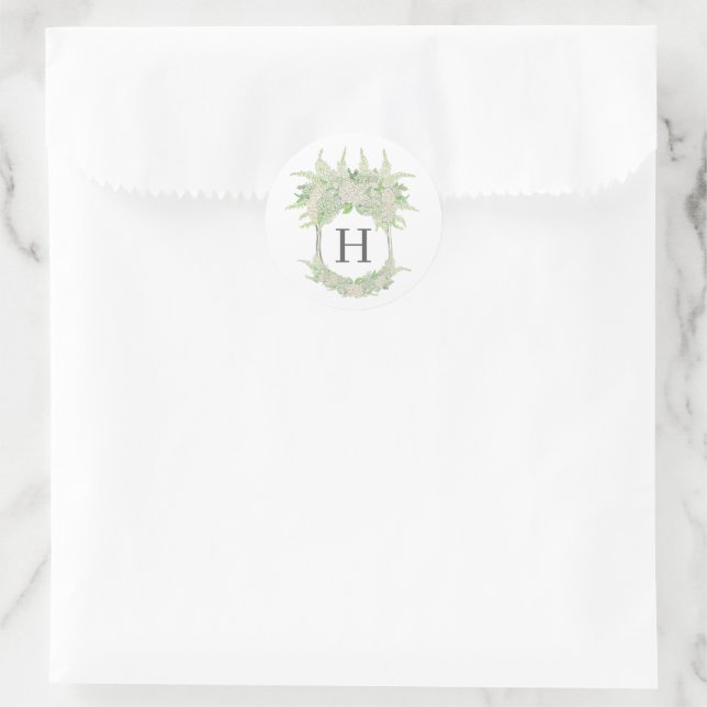 Adesivo Crista de Casamento de Hortênsia em Aquarela Verde (Bolsa)