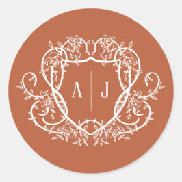 Adesivo Crista de Monograma de Terracota Rose Rambling Cas