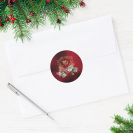 Adesivo Crista Floral de Natal Clássica Monograma Casament