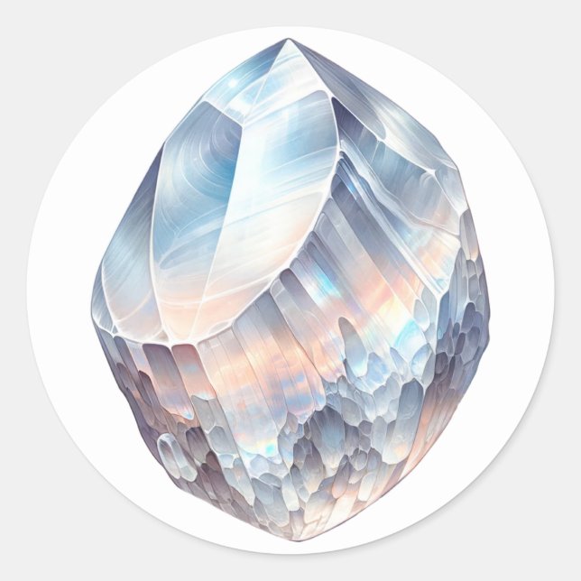 Adesivo Cristal de Moonstone Arco-íris Metafísico Cura (Frente)