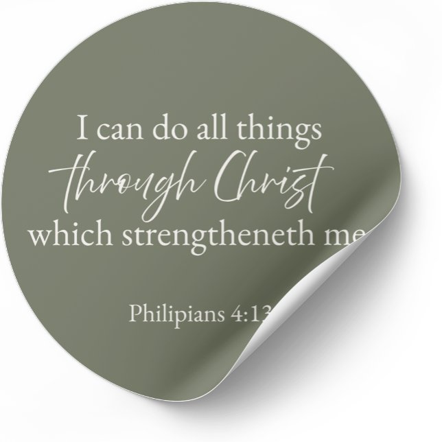 Adesivo Cristão Filipenses 4:13 (Minimalist Bible verse sticker — Philippians 4:13)