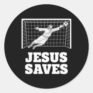 Adesivo Cristão Jesus Salva Goleiro de Futebol Fé Inspira
