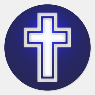 Adesivo Cristão religioso branco da cruz  