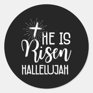 Adesivo Cristãos da Páscoa Jesus Ele Ressuscitou Aleluia H