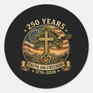 Adesivo Cristianismo 250 Anos Fé Dom 4 de Julho 250