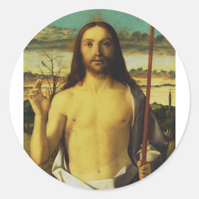 Adesivo Cristo Abençoando de Giovanni Bellini   (Frente)