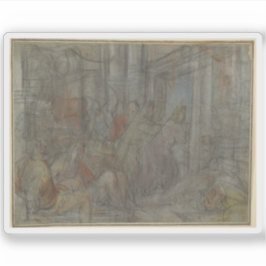 Adesivo Cristo dirigindo os trocadores de dinheiro do temp