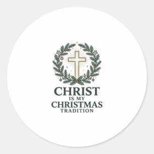 Adesivo Cristo é Minha Tradição de Natal Versão Cruz Antig