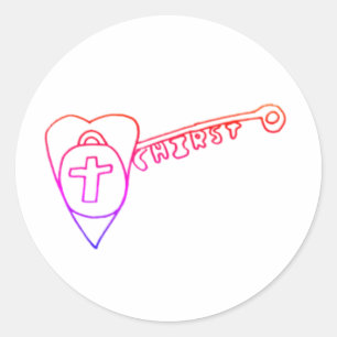 Adesivo Cristo é o Key Round Sticker