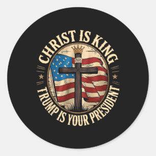 Adesivo Cristo é o Rei e Trump é o Presidente 